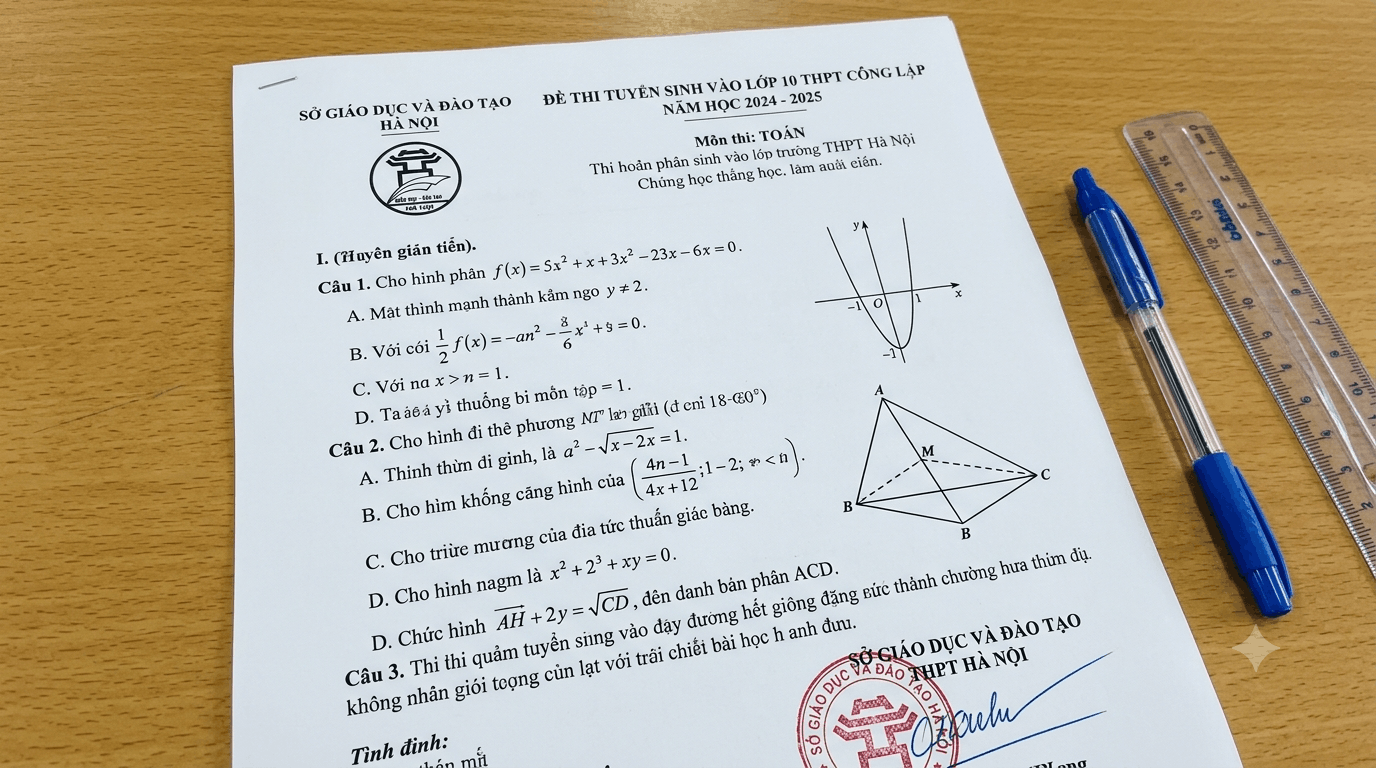 Kì thi tuyển sinh lớp 10 THPT - Môn Toán (2024 - 2025)